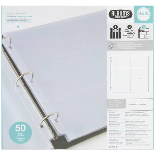 We R Memory Keepers&#xAE; 12&#x22; x 12&#x22; Ring Photo Sleeves with 4&#x22; x 6&#x22; Pockets, 50ct.